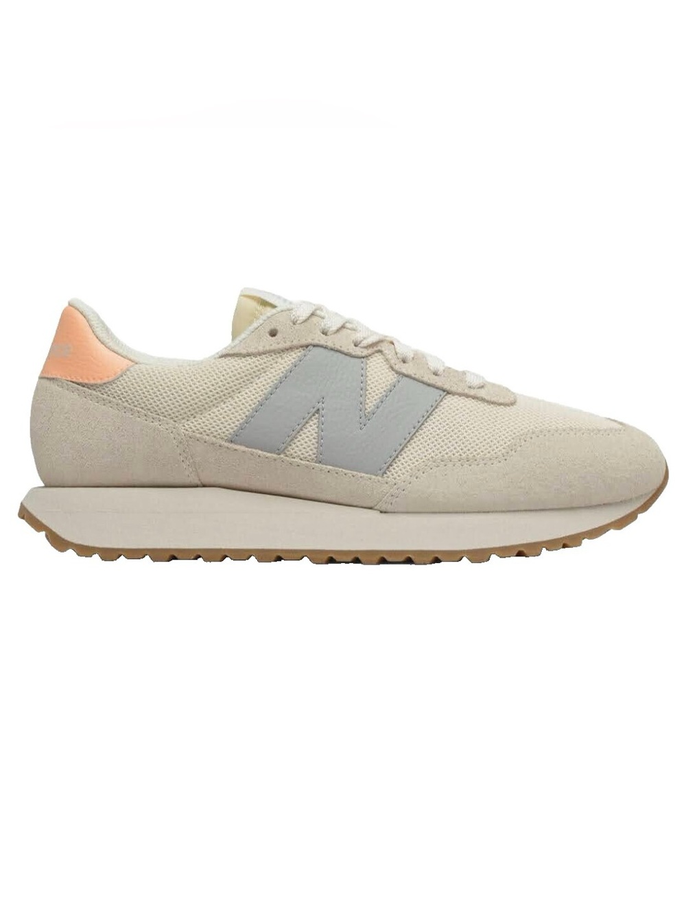 New Balance women’s 237 sneakers in Angora Light Mango